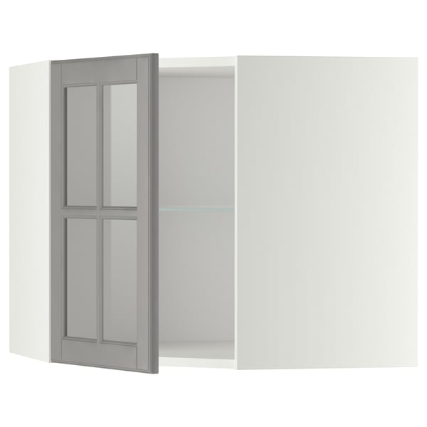 Modern grey glass cabinet door with bevelled edges.