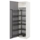 METOD kitchen cabinet in white with grey pull-out shelves.