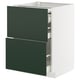 Modern kitchen unit: METOD, green havstorp fronts, white frame, 2 drawers, sleek design.
