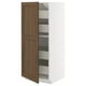 METOD kitchen cabinet: white, tall, wooden door open, adjustable shelves.