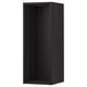 A black METOD wall cabinet from IKEA, rectangular in shape, with a sleek, modern design, and a smooth finish.