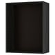 Black METOD wall cabinet, rectangular, modern, empty.
