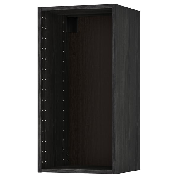 METOD black kitchen wall cabinet, modern design, sturdy wooden frame, dark colour, rectangular shape.