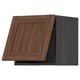 Modern kitchen cabinet in walnut brown with dark wood grain, rectangle shape & flat panel design.
