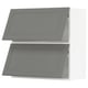 Image displays two grey METOD kitchen cabinets with bevelled edges in soft grey.