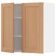 Oak finish METOD kitchen wall cabinet with two doors and a shelf.