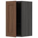 METOD kitchen cabinet with walnut wooden door and dark frame.