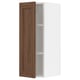 Walnut cabinet door, white kitchen unit - METOD system, rectangular.