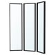 Three black-framed NISSEDAL mirrors, arranged in a tri-fold setup, suitable for bathroom use.
