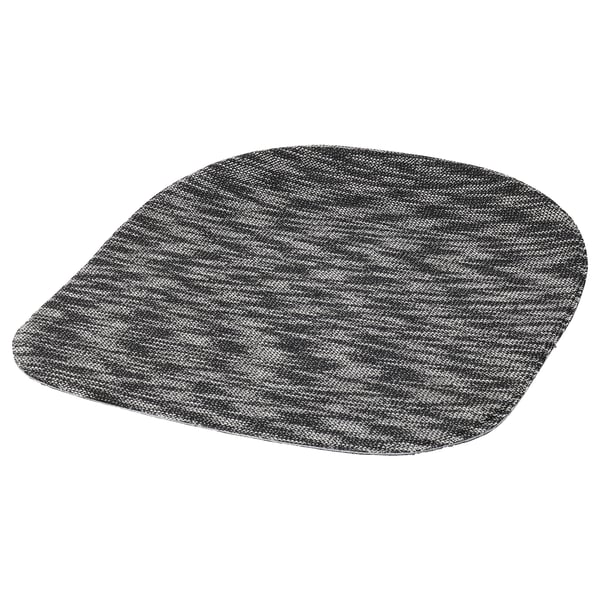 ODGER seat pad, black, soft upholstery, teardrop shape, non-slip underside.