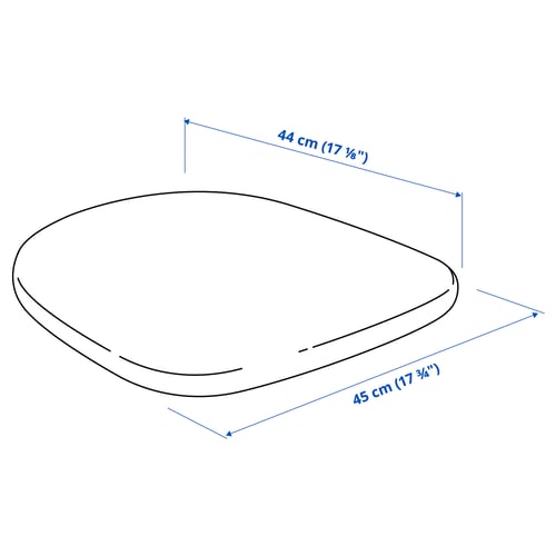 Illustration with measurements for the product: ODGER.