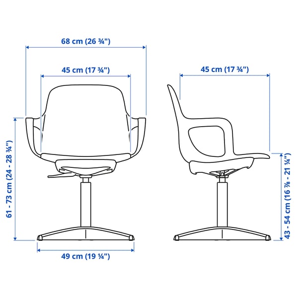Illustration with measurements for the product: ODGER.