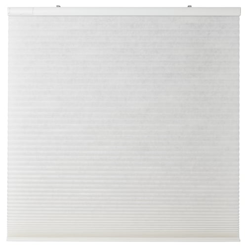 Praklysing white cellular blind, cordless, recycled polyester, insulated, smart remote control.