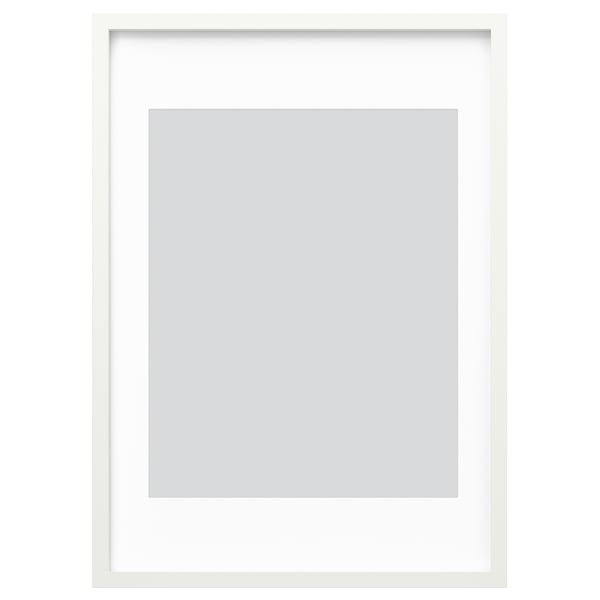 White RÖDALM picture frame, minimalist design, rectangular shape, with front protection.