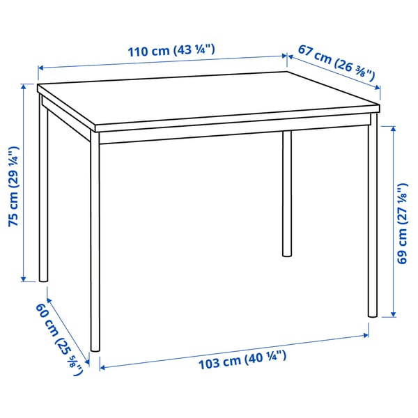 SANDSBERG Table and 4 chairs, black black/black, 110x67 cm