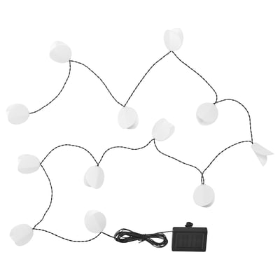 SOLVINDEN white solar-powered light chain with 10 bulbs. Modern design for outdoor ambiance.