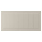 Beige STENSUND cabinet with grooved panels, fiberboard, lacquered, stain-resistant.