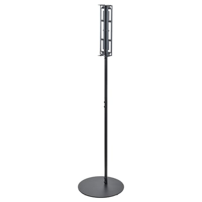 Black SYMFONISK speaker stand, adjustable, cylindrical with stable base.