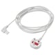 SYMFONISK white power cord, 11. 5 ft, durable polyester & pvc, angled plug.