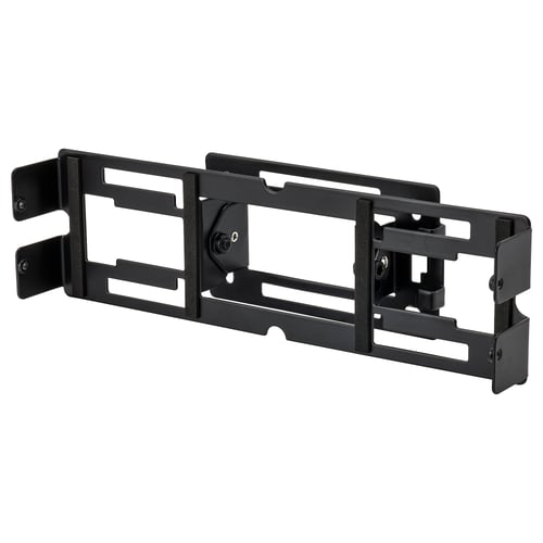 Black SYMFONISK steel wall mount for speaker, adjustable.