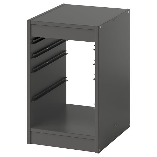 A TROFAST storage frame in black, featuring a modular design for flexible and easy organisation.