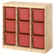 TROFAST Storage combination with boxes, room divider/light white stained pine red, 93x44x91 cm