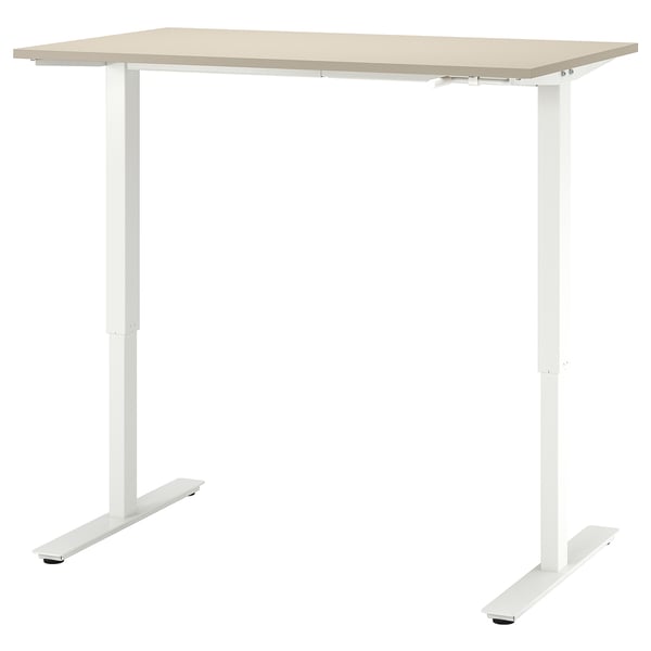 A TROTTEN desk in white with a light-colored top, rectangular shape, and modern design.