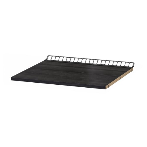 UTRUSTA shelf, black, rectangular, with ventilation grille, 25-year guarantee.