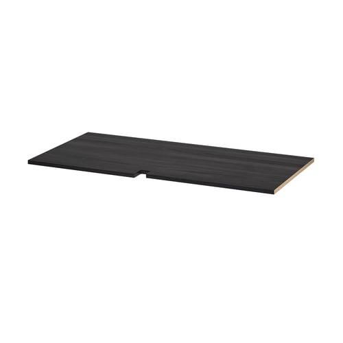 UTRUSTA shelf, dark grey, rectangular, melamine glossy surface.