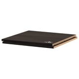 UTRUSTA dark shelf, melamine, 18 mm thick, rectangular, sturdy.