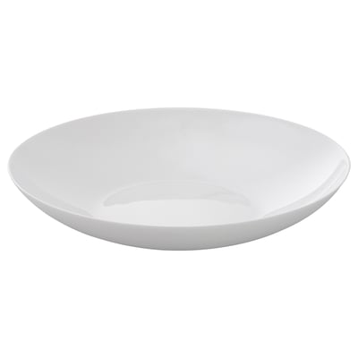 VITBLECKA white round bowl, made of tempered glass, simple and elegant design.