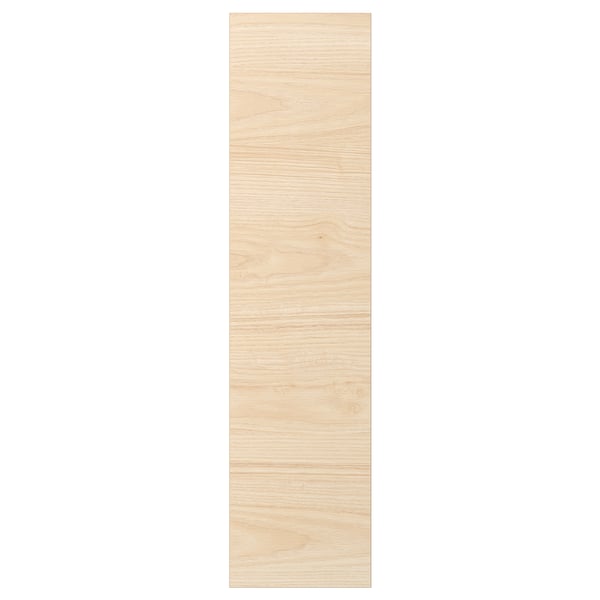 ASKERSUND light ash wooden effect door. Modern, easy-clean, melamine finish. Rectangle shape with natural wood grain design.