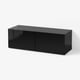 BESTÅ Shelf unit with doors, black-brown/Selsviken high-gloss/black, 120x42x38 cm