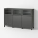 BESTÅ Storage combination with doors, dark grey Lappviken/Sindvik dark grey, 180x42x112 cm