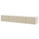 BESTÅ TV bench with doors, white/Krukmakare beige, 240x42x38 cm