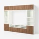 BESTÅ TV storage combination/glass doors, white Lappviken/brown walnut effect, 300x42x231 cm