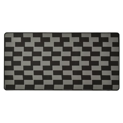 Black and grey chequered gaming mouse pad, rectangle, smooth, recycled polyester top.