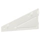 A white BOAXEL storage bracket. It is triangular, made of coated steel, and designed for easy installation with versatile storage options.