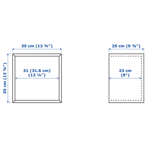 Illustration with measurements for the product: EKET.