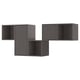 Set of dark grey wall-mounted cube shelves, minimalist design.