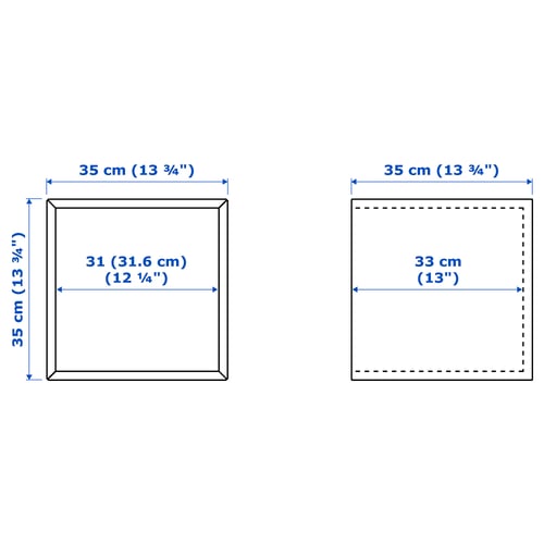 Illustration with measurements for the product: EKET.