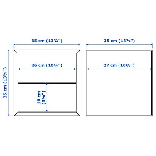 Illustration with measurements for the product: EKET.