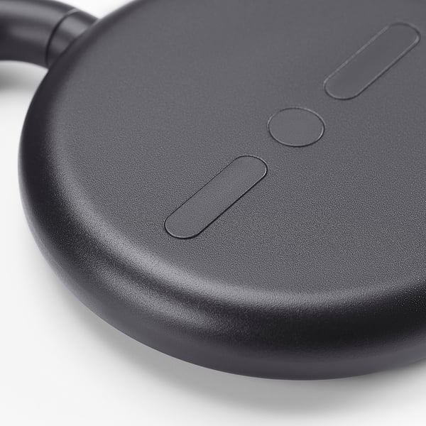 Black round magnifying mirror with built-in lights, showing sleek design and quality finish.