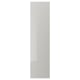 The FARDAL door is a sleek, grey, rectangular, high-gloss finish model, made of particleboard with plastic edging and foil.