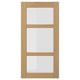 Forsbaka kitchen cabinet with oak wood frame and glass panels.