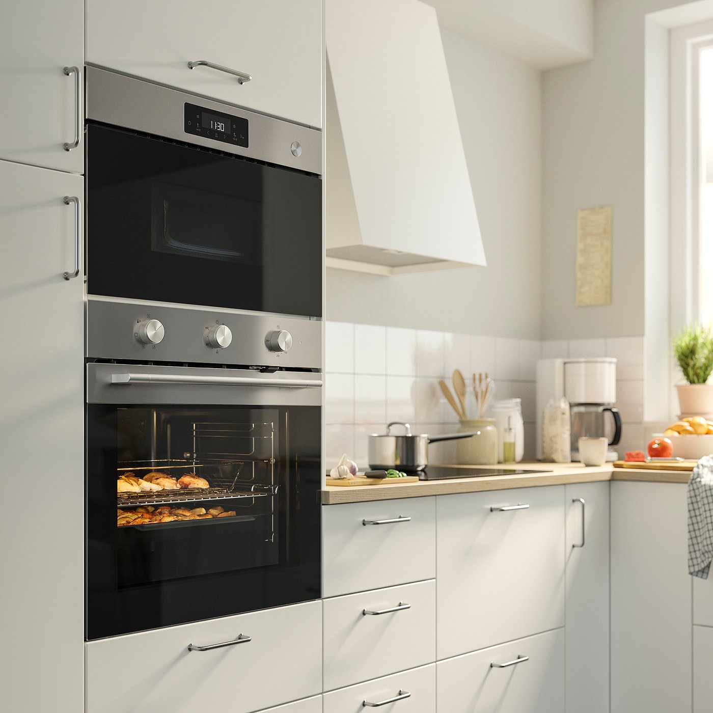 FRILLESBO Fan oven, Grill function stainless steel colour/IKEA 300
