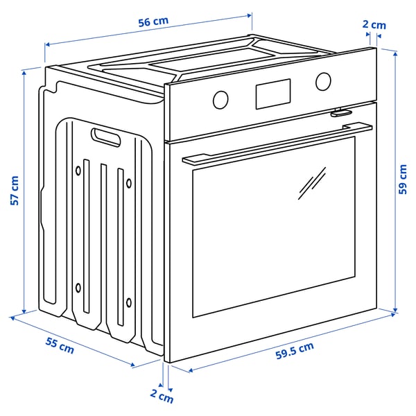 FRILLESBO True fan oven, added steam function bake function/black IKEA 500