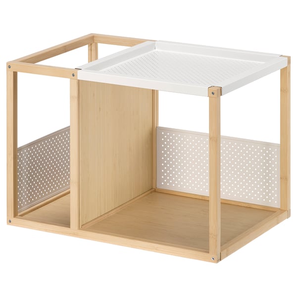 GILLERSBERG: compact, light table with bamboo frame, white steel surface, adjustable panels, ideal for small spaces.