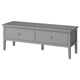 This image a grey GULLABERG storage bench, with two spacious drawers and wooden knobs, designed in a traditional style for hallway or bedroom use.