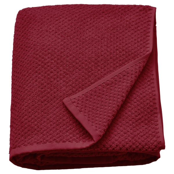 Red GULVIAL cotton towel, folded, soft and fluffy, 100% cotton.